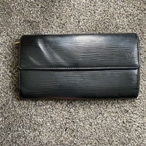 Black Epi Leather long wallet